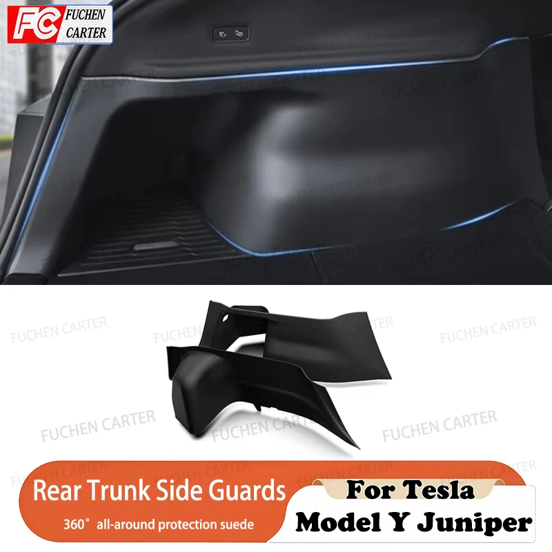 Trunk Side Guards For Tesla NEW ModelY Juniper TPE Full Cover Fluff Surface Corner Protection Pads Interior Protector Accessorie