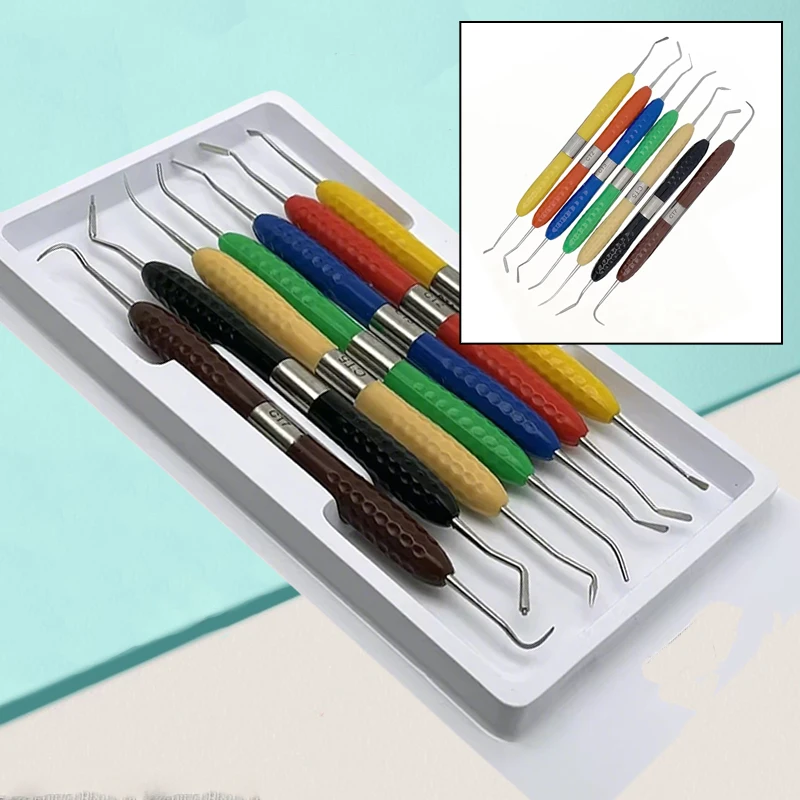 

Dental Resin Filling Kit with Silicone Handle & LM Resin Knife Tools for Teeth Aesthetic Restoration Set