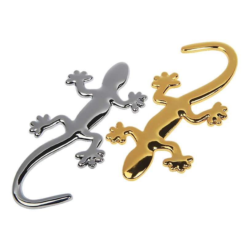 

2 Pcs 3D Car Gecko Lizard Stick Metal Car Auto Motorcycle Logo Emblem Badge Automobiles Accessories Car Styling Stickers