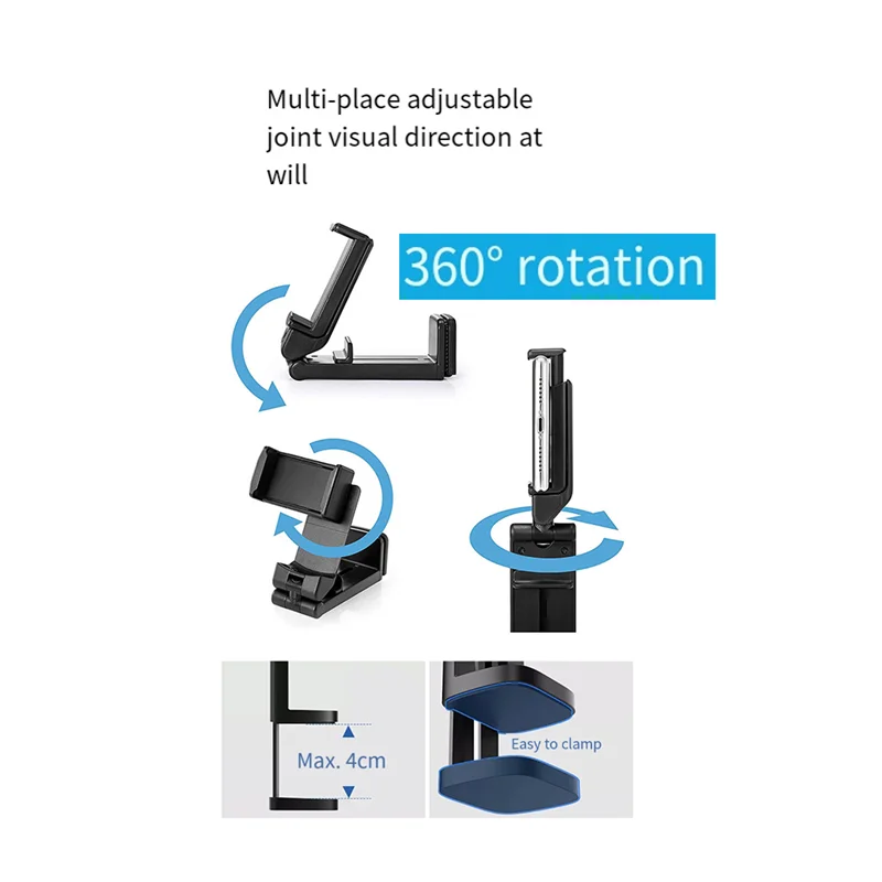 Portable Simple Desktop Bracket Folding 360 Degree Rotating Phone Clip Car Mount Convenient Bracket Durable