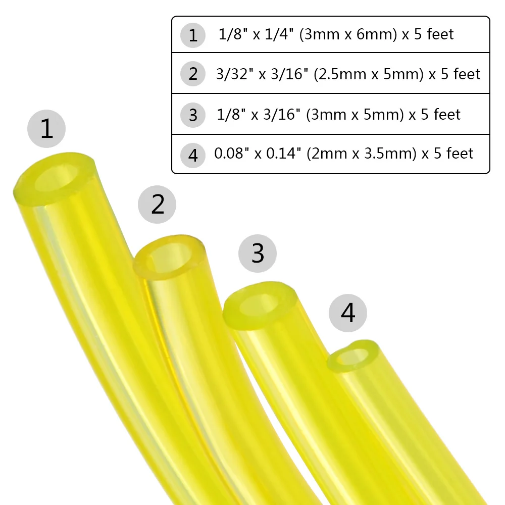 4x 1.5Meter 5 Feet Fuel Hose Gas Oil Pipe Tube Petrol Line for Chainsaw Blower Pressure Washer Trimmer 2 Cycle Gas Engine Tube - view 3
