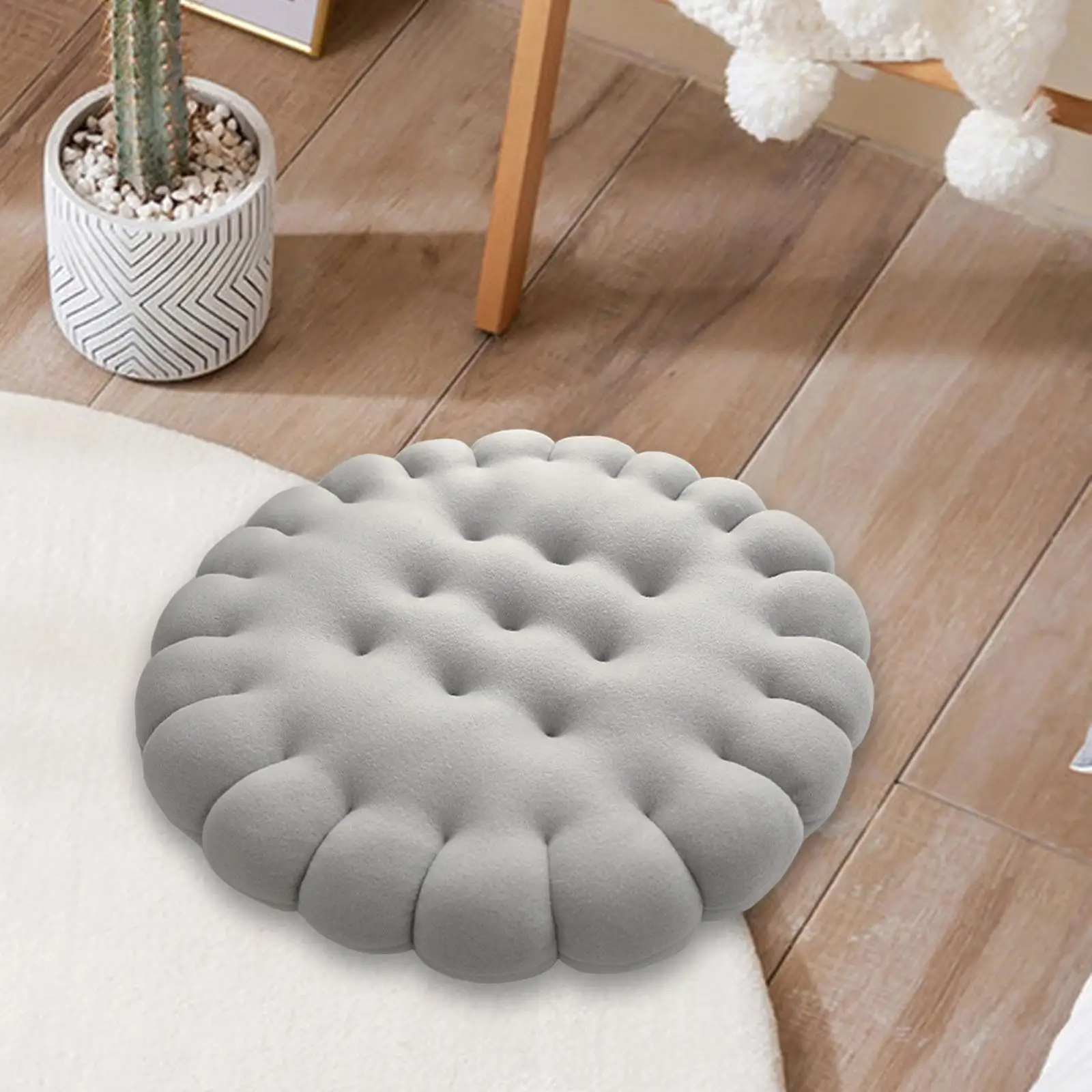 Biscuit Shape Cushion Decorative Comfy Seating Cushion for Seat Gift Balcony