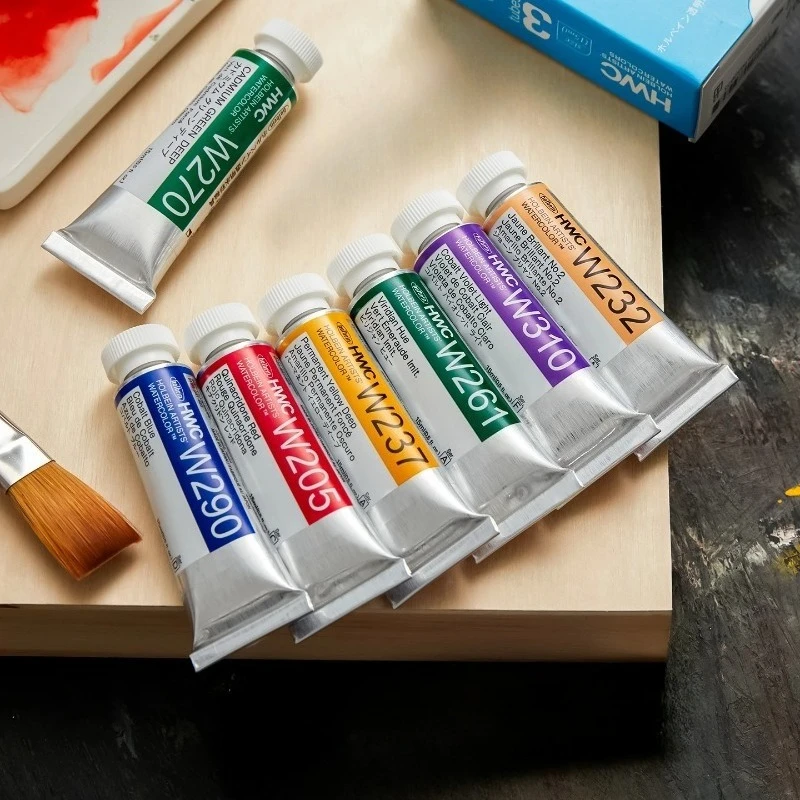 HOLBEIN HWC A Series Watercolor Paint 15ml Tube Transparent Pigment Artist Grade for Painting and Color Refilling Art Supplies