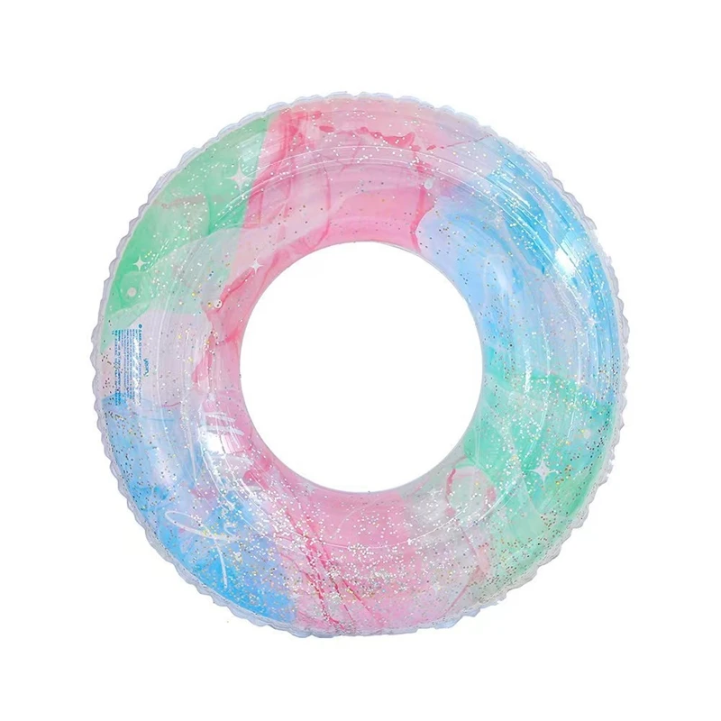 Anillo de natación con lentejuelas gruesas y coloridas, flotador inflable para piscina, flotadores de brazo de agua para niños, natación al aire libre de verano, baño y playa