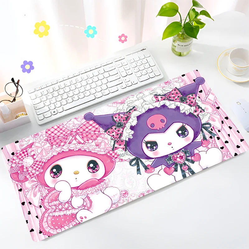 Kawaii Purple Kuromi Podkładka pod mysz PC Cute Anime Bow Keyboard Rug Laptop Gamer Cabinet Mousepad Large Desktop Decoration Mat Carpet