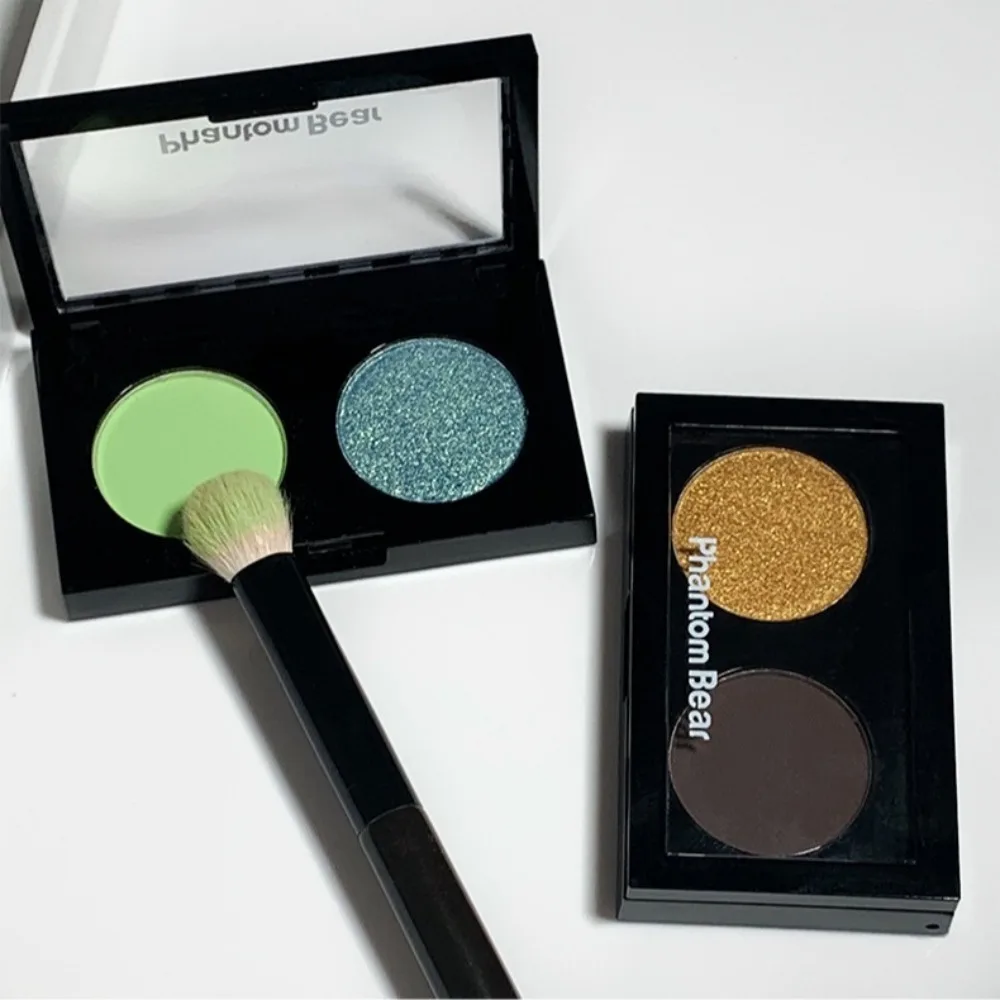 Mini paleta de sombras de ojos de Color negro y dorado para mujer, pigmento mate de imprimación de ojos, maquillaje, brillo, perla, sombra de ojos, cosmética