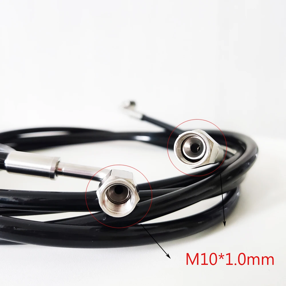 AN3 Racing Hose 0-90° Stainless Steel Braided Nylon Brake Hose Fuel Oil Line Cooler Hose AN3-m10*1/m12*1/Three way-M10*1fitting