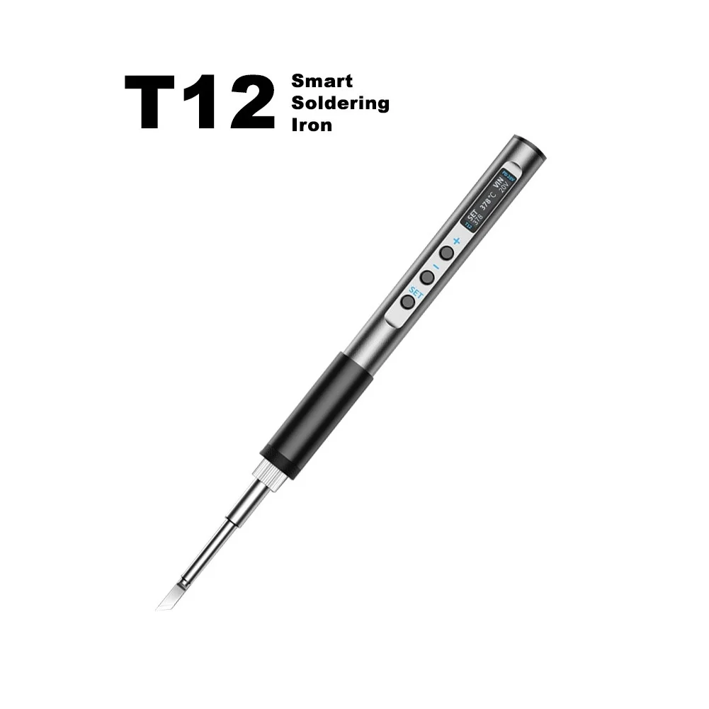 T12PRO Digital Soldering Iron with Display 180-450C Temperature Control PD 65W Type C Power Supply for Electronics Repair