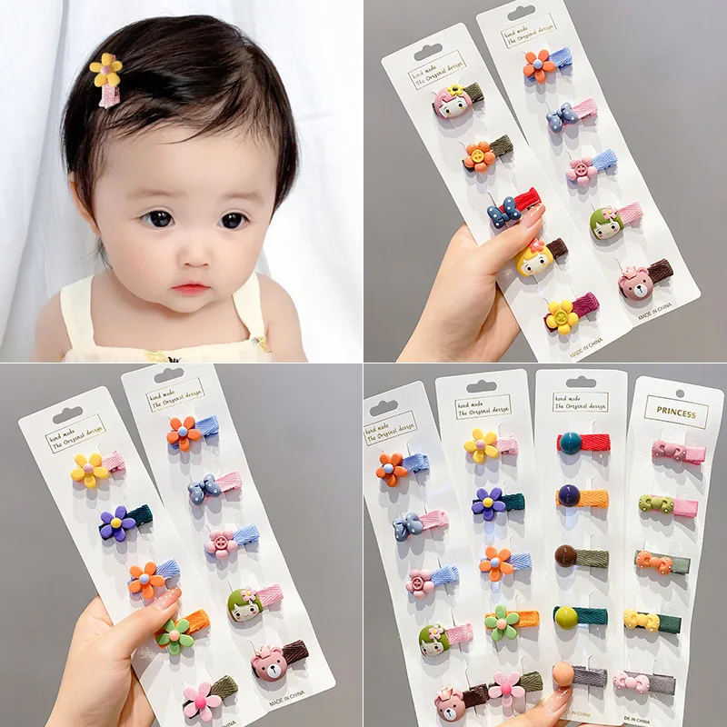 Baby Hair Clip Small Sweat Cute Mini Baby No Harm Fetal Headwear  Accessories Girl Wrapping Cloth Sweet Princess