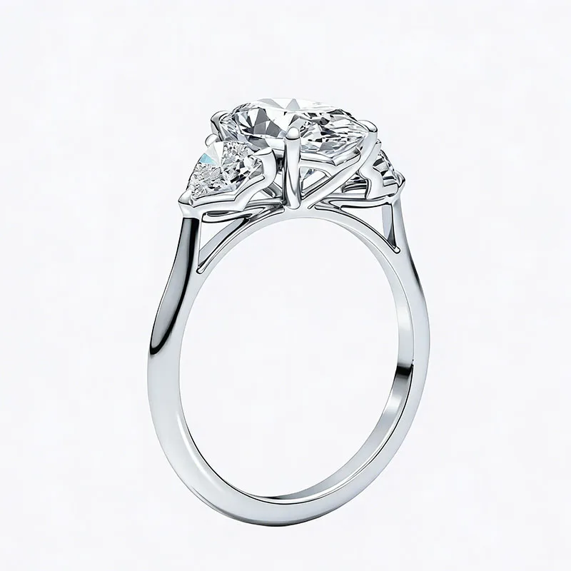 AEAW IGI-zertifizierter 2CT Ovaler Labor-Diamant-Verlobungsring, Farbe EF, Reinheit VS-VVS, Platin 950 Ring für Damen – Detail 6