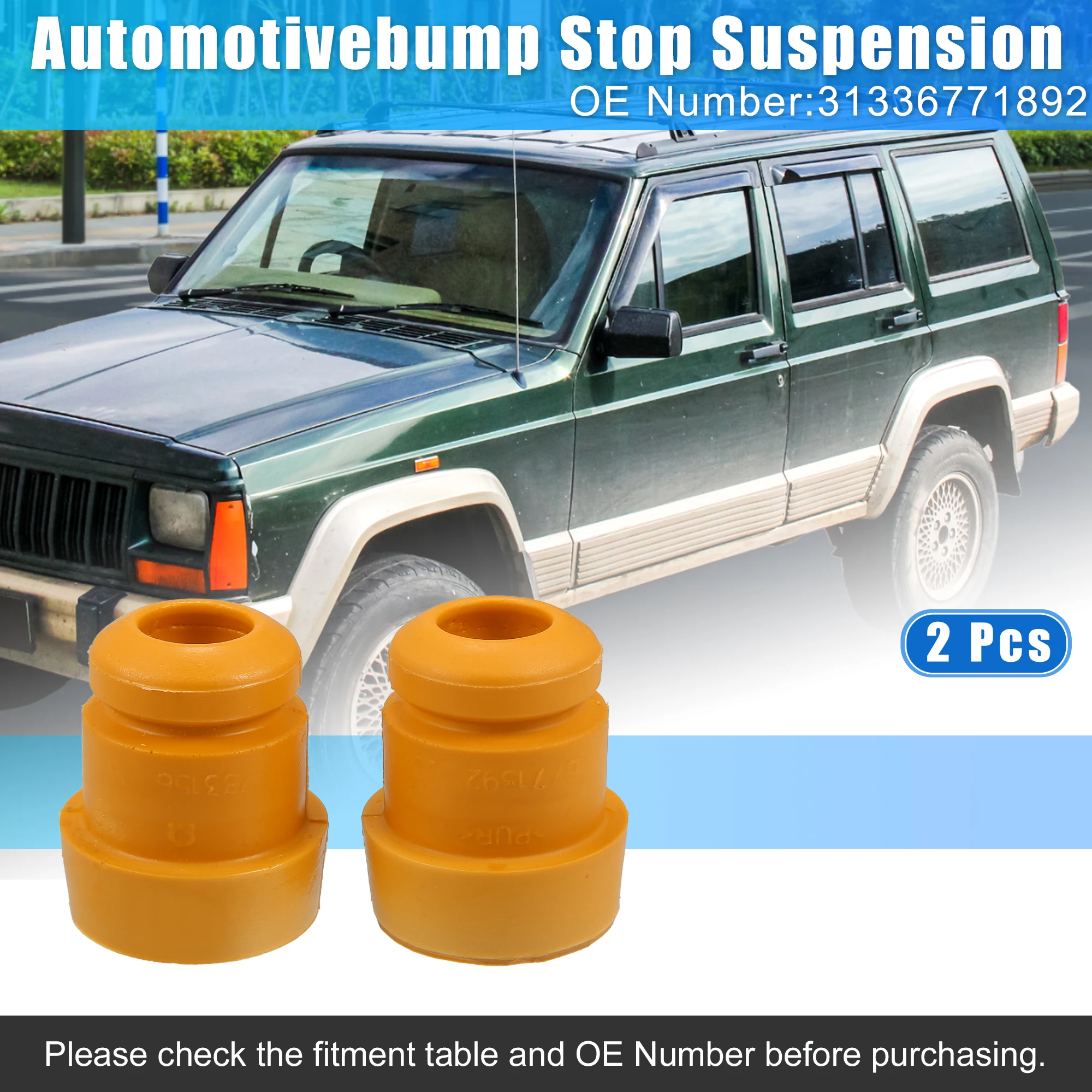 UXCELL 2pcs 2.6 Inch Front Suspension Bump Stop Strut Bumper Bump Stop for BMW X5 2007-2013 No.31336771892 Rubber Orange