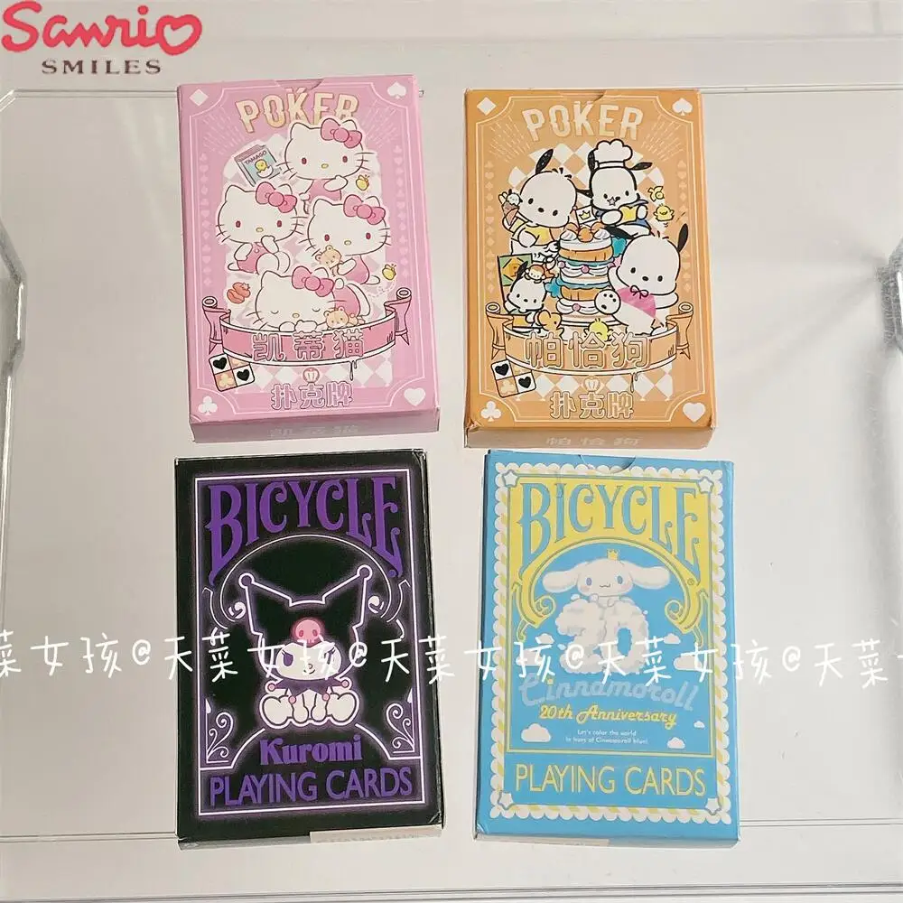 Cartas de juego Kawaii Kuromi para niñas, Sanrio, My Melody, Cinnamoroll