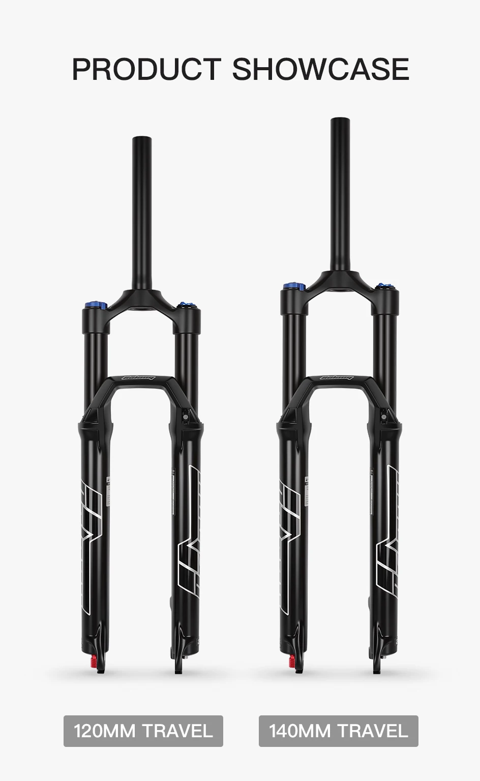 BOLANY 27,5 29er Luftgabel Fahrradaufhängung 9x100mm MTB Fahrrad Vorderstoßdämpfer 34mm Zwischenrohr Gabel Einstellbare Dämpfung Rebound – Detail 15