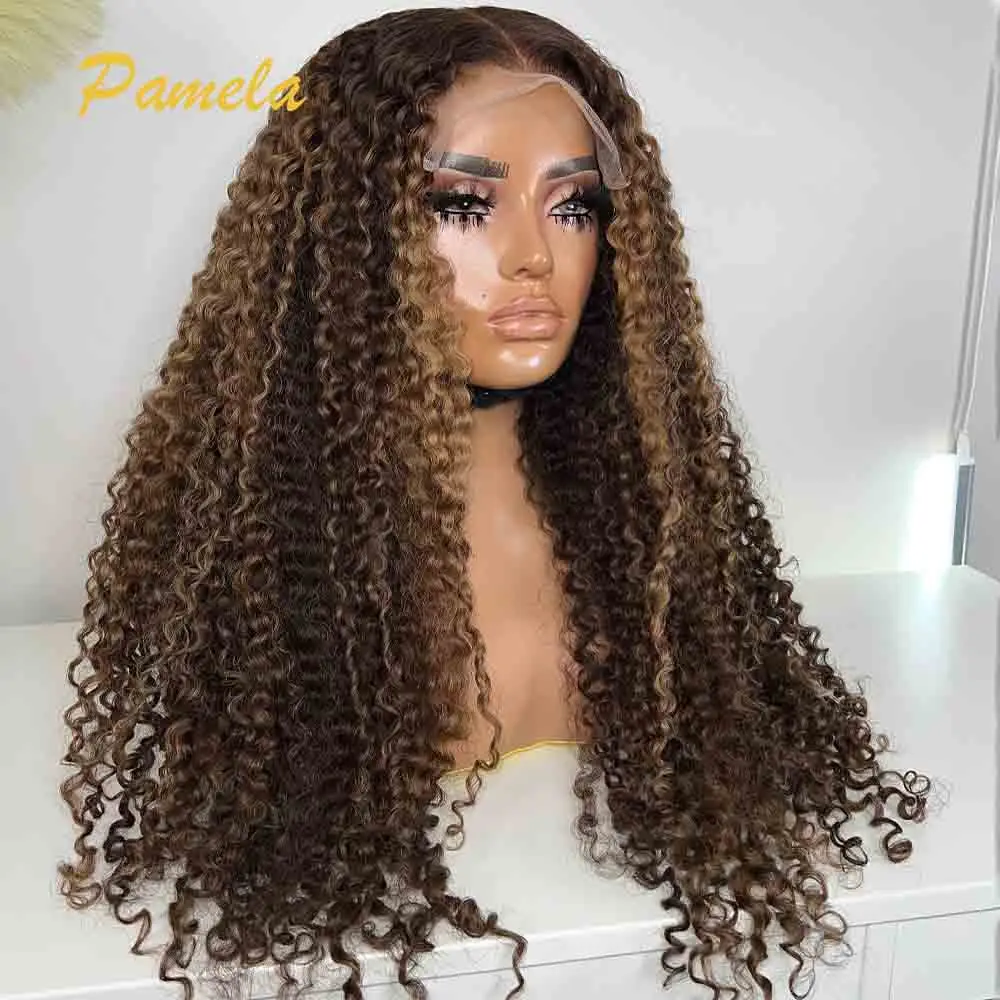 

Deep Curly Glueless Wig Human Hair Pre plucked Ready To Wear Ombre 1b 27 Colored 13x4 Transparent Lace Front Wig For Women