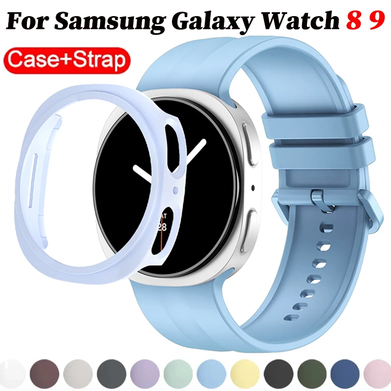 Silikonband+PC-Hülle für Samsung Galaxy Watch 8 9 44mm 40mm Sportarmband Ersatz-Armband für Galaxy Watch 8 9
