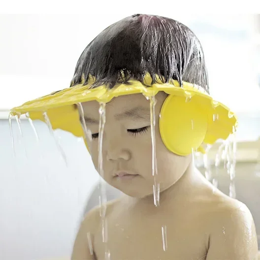 Kids Safe Shampoo Shower Bathing Bath Protect Children Bathing Shower Cap Hat Soft Cap Hat for Baby Wash Hair Shield Summer