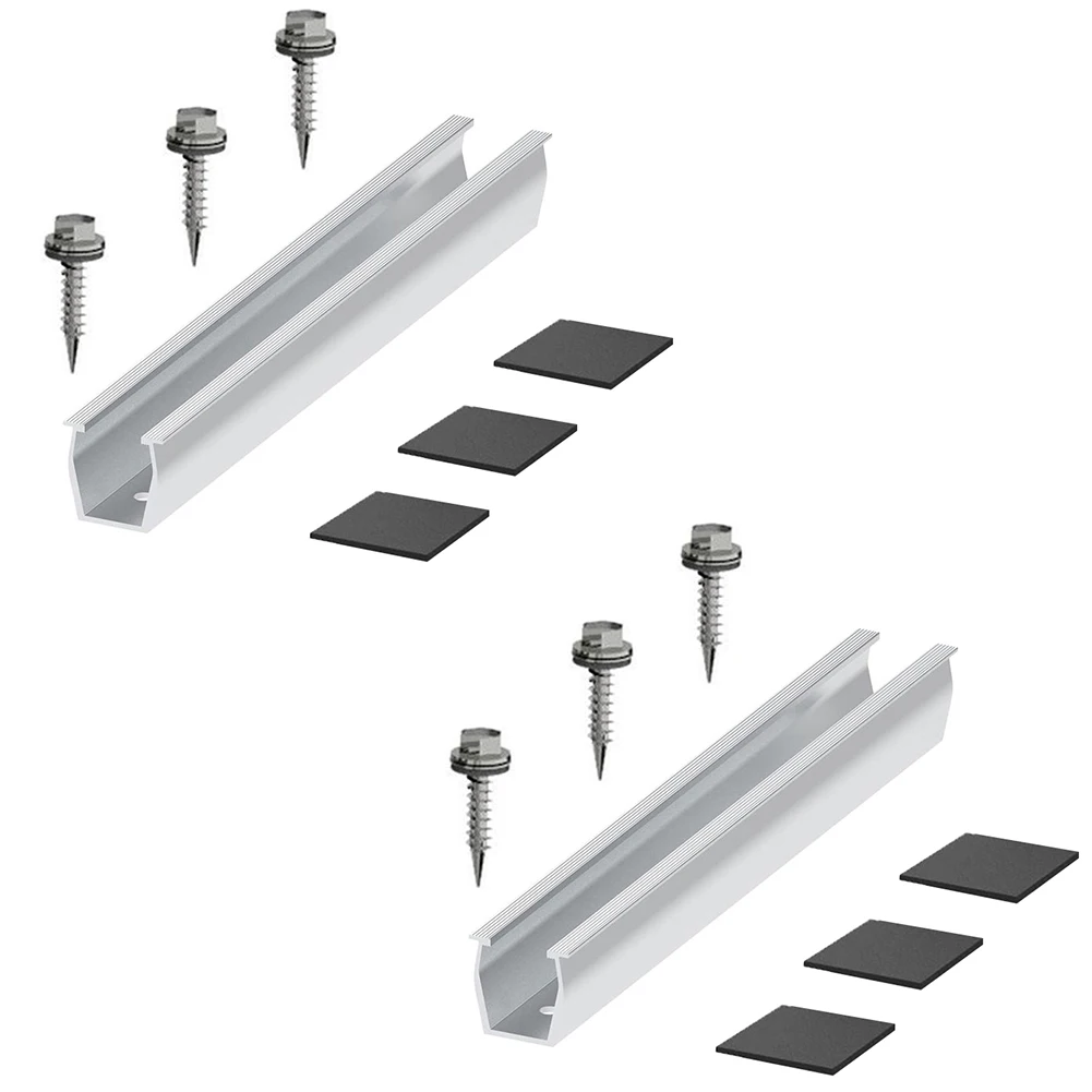 Brand New High Quality Home Rails Solar Panel Racking Power Plant Silver Solar Panel Bracket Trapezoidal Rail Aluminum Alloy