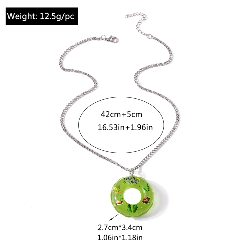 Aihua Nette Böhmen Neue 3D Lustige Schwimmen Ring Halskette für Frauen Mädchen Sommer Strand Party Urlaub Schmuck Kinder Geburtstag Geschenke – Detail 12