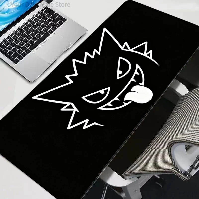 Tapis de souris G-Gengar noir et blanc, grand tapis de souris XXL pour clavier et bureau, tapis de souris en caoutchouc pour ordinateur portable