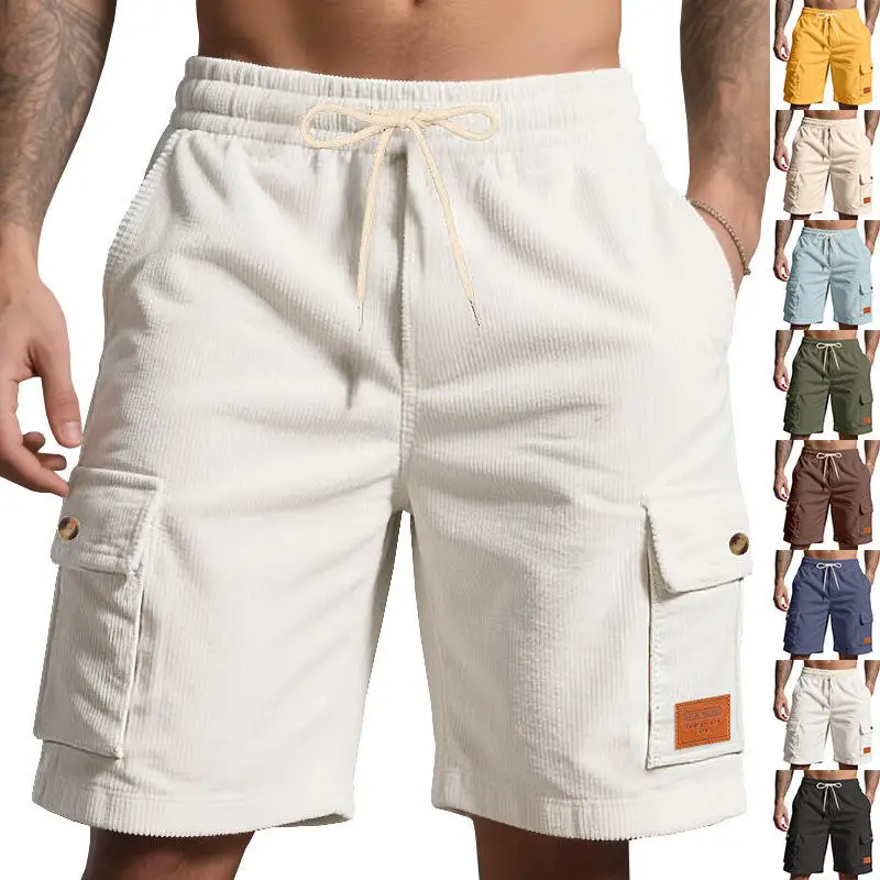 

Loose Men's Outdoor Summer Shorts Five-Quarter Length Corduroy Casual Loose Fit Sporty Workwear Style by Unbranded Manufacturer