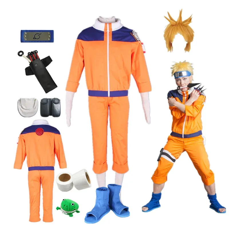 

2025 New Anime Uzumaki Costumes Top pants Wig Props Suit Halloween Masquerade Party Cosplay