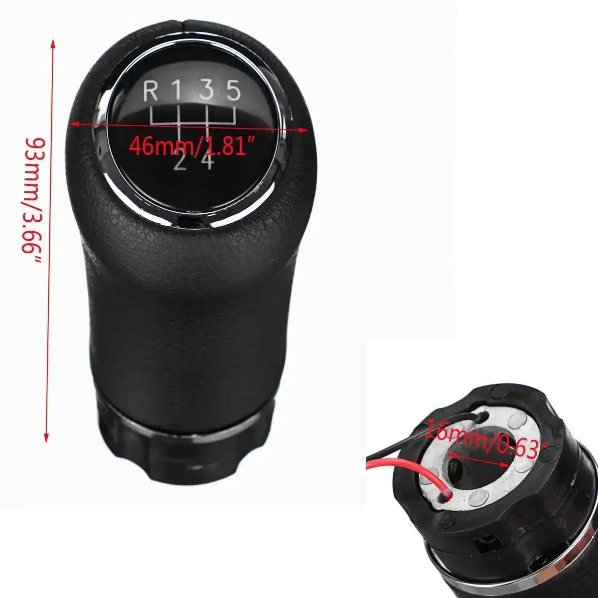 5 Speed For VW Golf 6 7/Passat B5 B6 B8/Jetta MK6 Gear Shift Knob w/LED backlight PU Leather Shifter Lever Stick