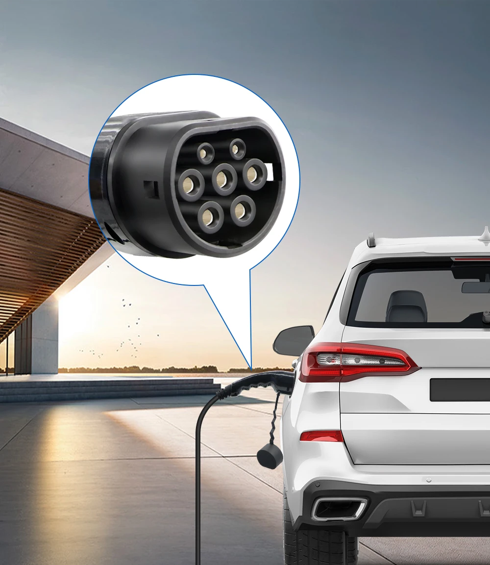 3.6KW 7.2 11 22KW Male Type 2 EVSE Female Gun EV Charger Car Plug IEC 62196 Convertor 16A 32A Electric Vehicle Charging Station