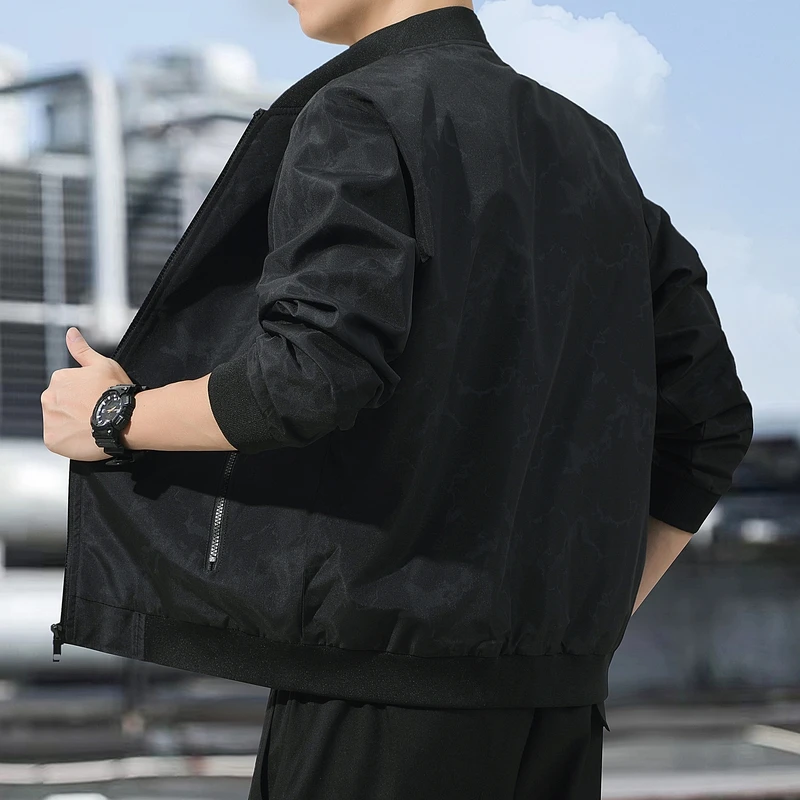 

Men's Outdoor Sports and Leisure Windproof Breathable Warm Jacket Spring Autumn Fashion Trend Versatile Stand Up Collar Jacket