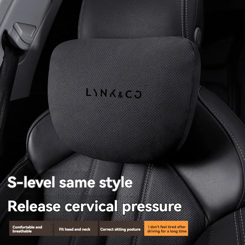 Car Neck Pillow Seat Headrest Lumbar Support Pillow Spine Protect Rest Cushion For LYNK&CO Linke 03 02 01 PHEV Linke 01 Car