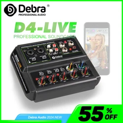 D4-Live 4 Channel Audio Interface Sound Card With Bluetooth, +48v Phantom Power, 16 Kinds Of DSP, For Live Broadcast,Recording.