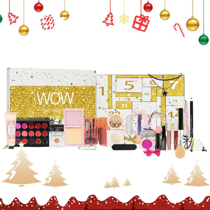 

Christmas Beauty Advent Calendar Holiday Calendar Makeup Set Lipstick Eyeshadow Make Up Calendar 24 Days Of Surprises Countdown