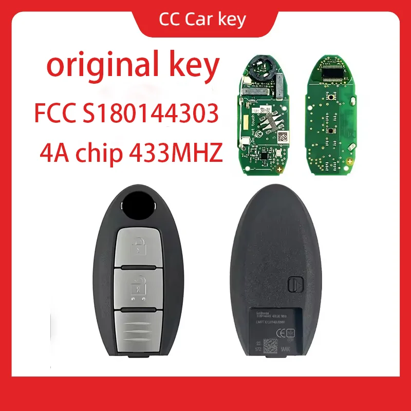 

OEM чип 4A 433 МГц для N-issan Pathfinder Murano 2015-2018 умный ключ FCC S180144303