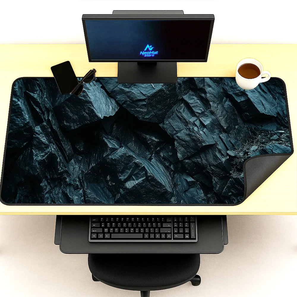 Rock Mouse Pad Gamer Tappetino da scrivania nero Persona Tappetino per computer Tappetino per mouse estetico Xxl Tappeto da gioco 1200x500 Tappeto per mouse in marmo