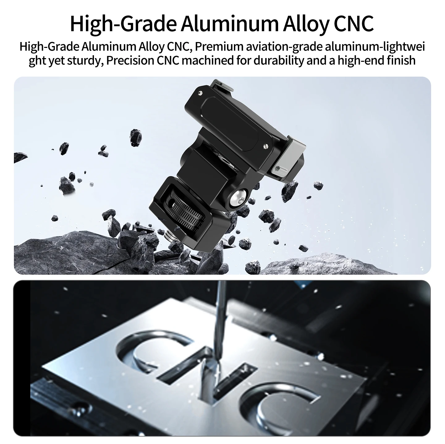 Magnetische Schnellverschluss-Halterung 360° ° 180-Grad-Drehung ° Neigbarer Aluminium-Schnecken-Gimbal mit 1/4 ARRI-Schraube für DJI Action 6 Osmo Nano Kamerakäfig – Detail 9