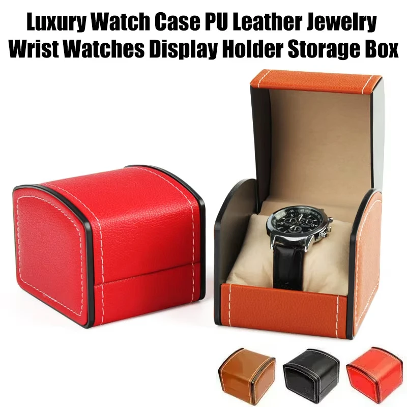 Scatola per orologio singola portatile Custodia per orologio in pelle PU Organizzatore Portaoggetti per orologio da polso Uomo Donna Bracciale Scatole per gioielli Confezione regalo