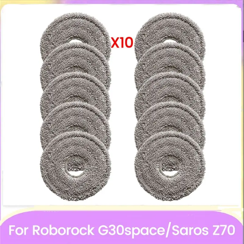 N85R-Washable Mop Pads Replacement For Roborock Saros Z70 / Roborock G30space Mop Pads 10PCS