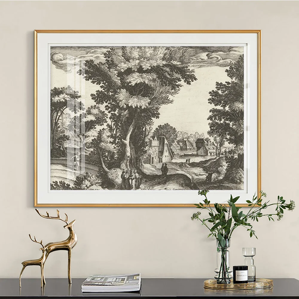 سيمون فريزيوس ملصق فني مطبوع Landschap Met De Gelikenis Van De Zaaier لوحة قماشية ديكور جدار الصورة