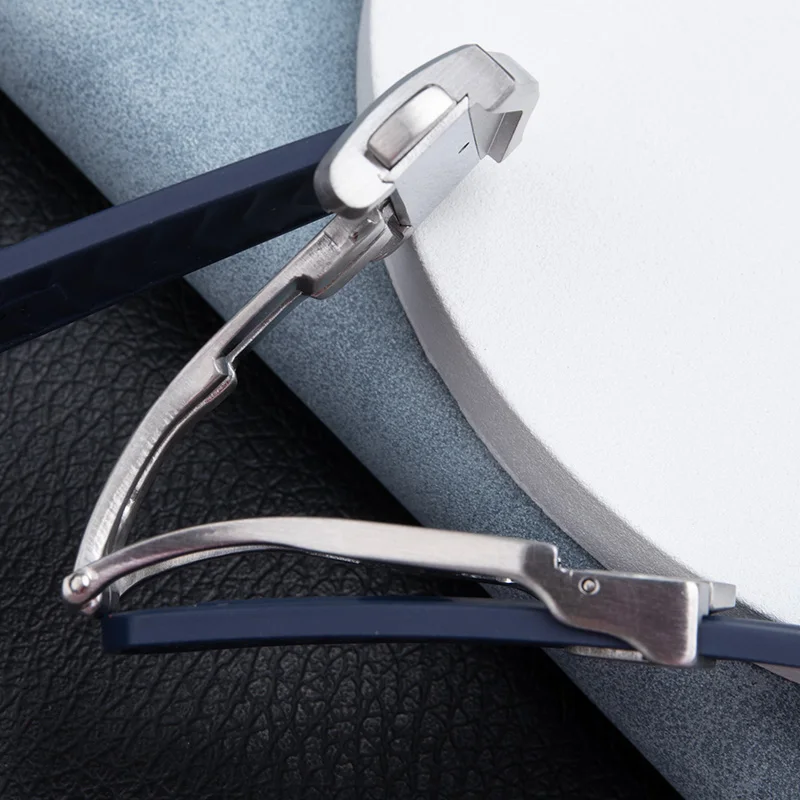 18 مللي متر الفولاذ المقاوم للصدأ 316L سوار عالي الجودة مشبك لأوميغا المطاط/الصلب حزام ساعة اليد نشر للطي المشبك اكسسوارات