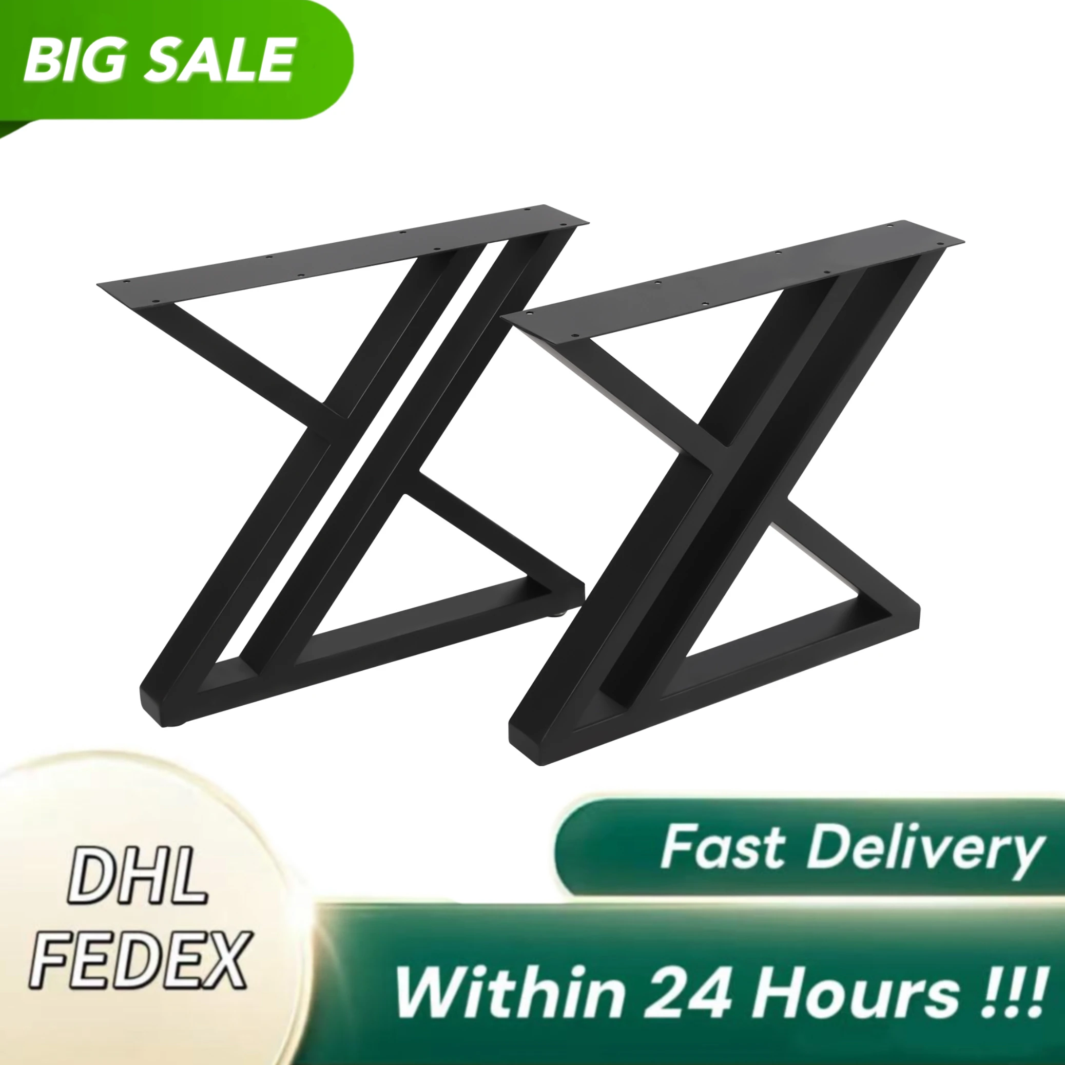 Patas de mesa plegables con horquilla, metal en forma de X, almohadillas de goma ajustables, capacidad de carga de 440 libras, superficie lisa