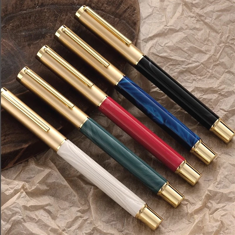 

Шариковая ручка из металлической смолы для студентов и взрослых, пишущие заметки, ручка для подписи, офисная бизнес-черная нейтральная ручка 0,5 мм, подарок на день учителя