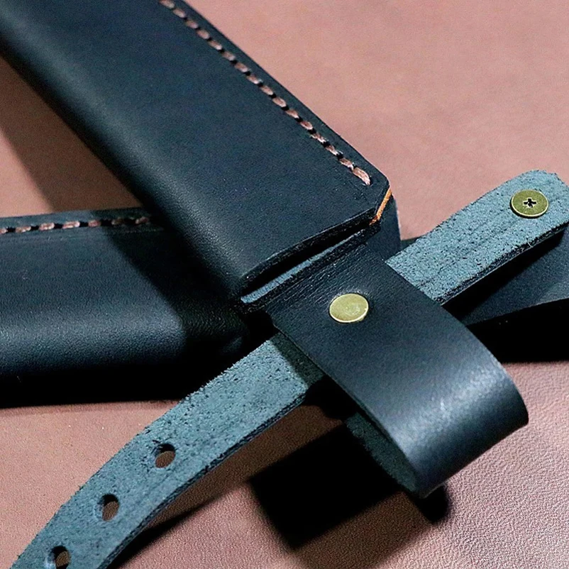 11 Sizes 35mm Inner Width Genuine Cow Leather Straight Knife Sheath Scabbard Fixed Blade Cowhide Cover Pants Storage Bag Holders