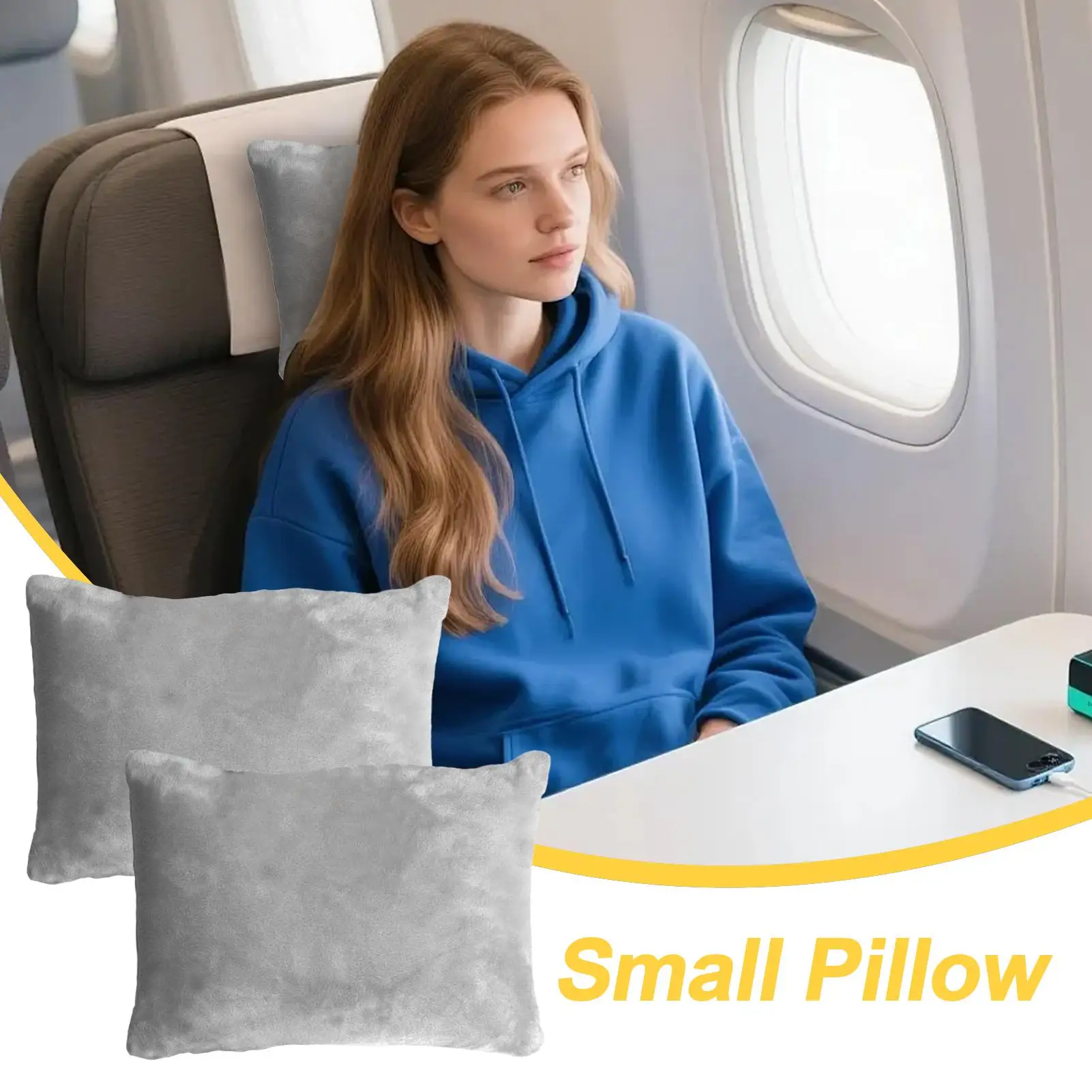 Small Pillow 2 Pieces Soft Cushion 11 x 7 Inch Nap Pillow for Kids Pet Neck Wrist Waist Knee Bed Chair Sofa Camping Desk Travel