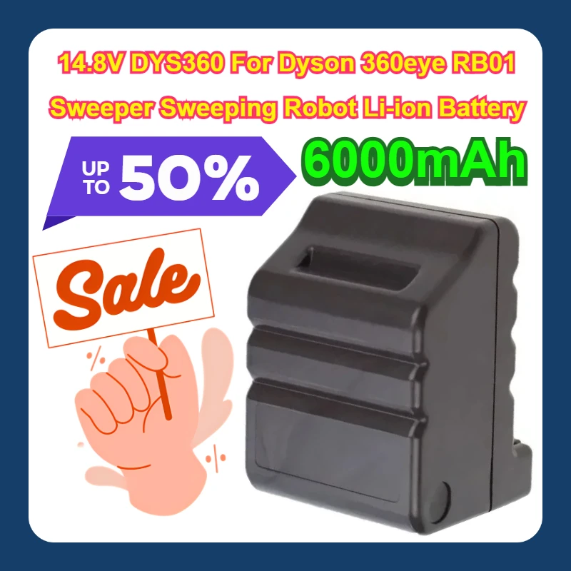 

14.8V DYS360 For Dyson 360eye RB01 Sweeper Sweeping Robot 6000mAh Li-ion Battery