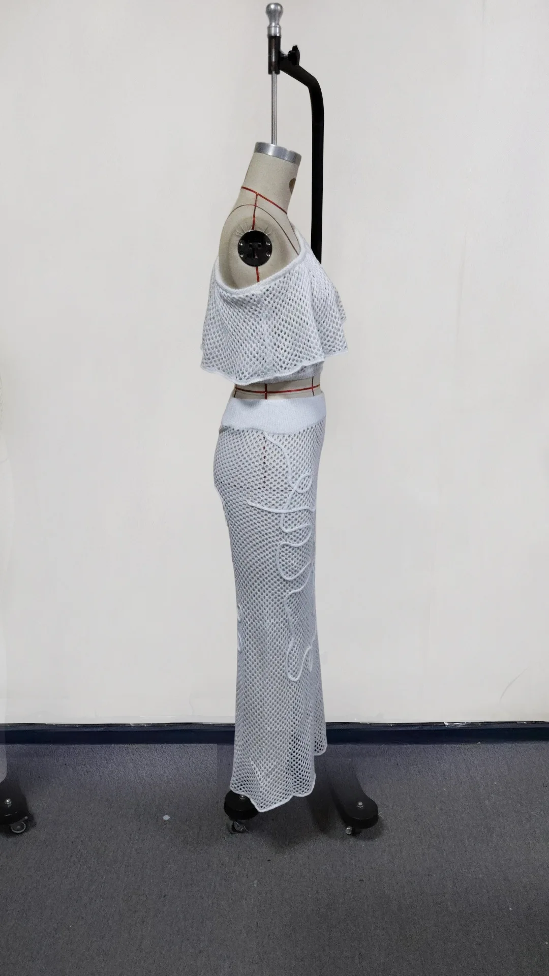 بلون مثير بحر ملابس السباحة التستر متماسكة قطعتين 2026 الصيف المرأة كبيرة واحدة كم الدانتيل متابعة تنورة طويلة مجموعة #3