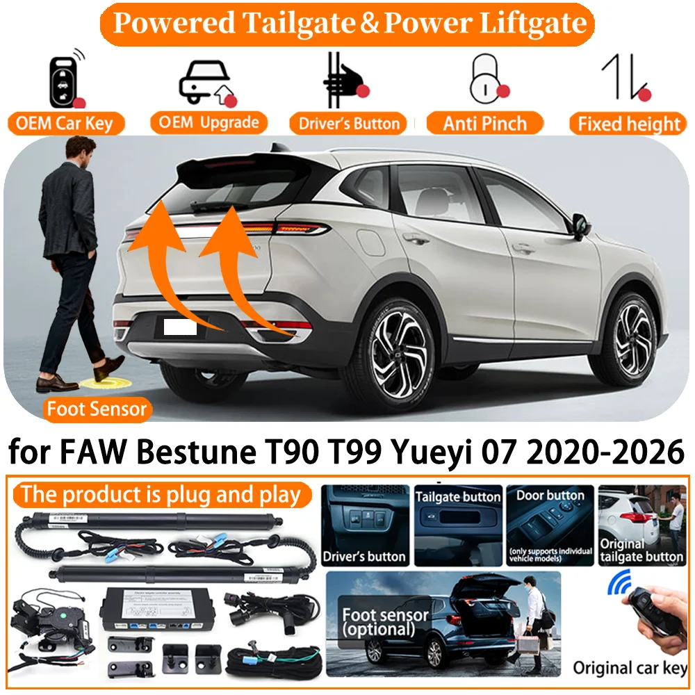 

Powered Tailgate for FAW Bestune T90 T99 Yueyi 07 2020-2026 Auto Electric Power Tailgate Tail Gate Lift Rear Trunk Opener kit