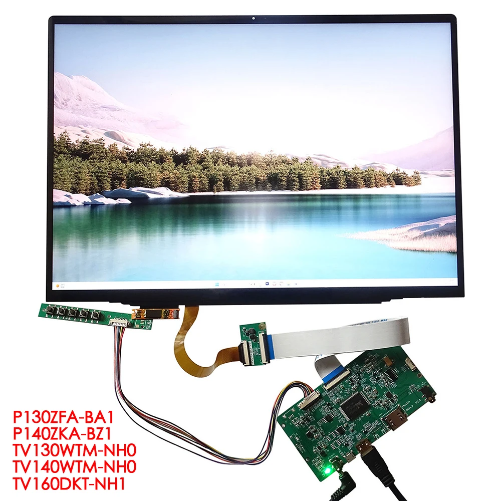 P130ZFA-BA1 P140ZKA-BZ1 TV130WTM-NH0 TV140WTM-NH0 LCD 드라이버 보드, 2160x1440 eDP 4 레인 30P 60hz 2K USB 미니 HDMI + HDMI + 오디오