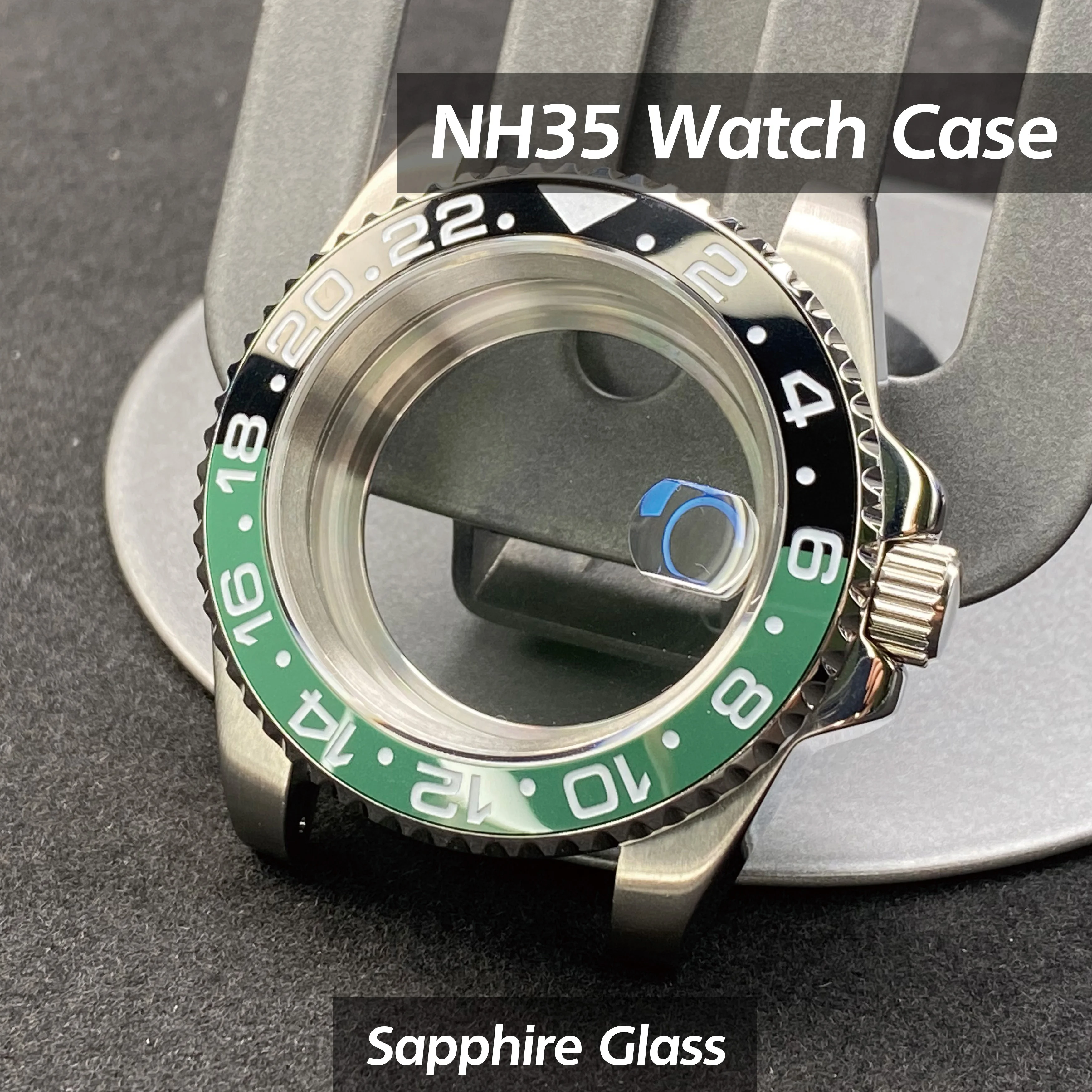 40mm case Fit NH35 NH36 NH34 mouement Sapphire Glass Stainless Stssl case 120 clicks Fine-tuning Pull Button Buckle 28.5mm Dial