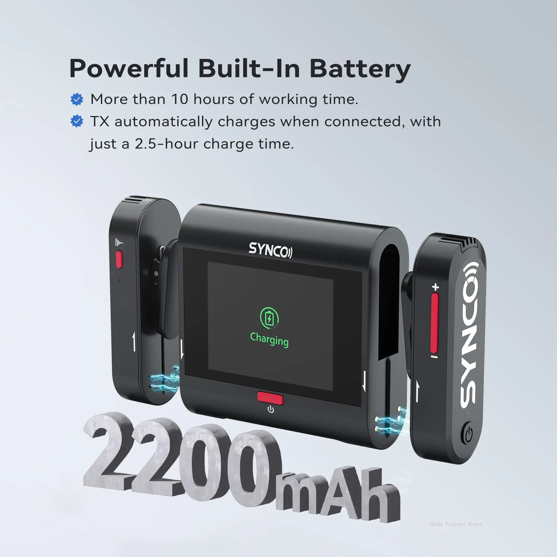 Беспроводной петличный микрофон SYNCO G3 Pro, 2,4 ГГц, 200 м, трехканальный, с сенсорным экраном