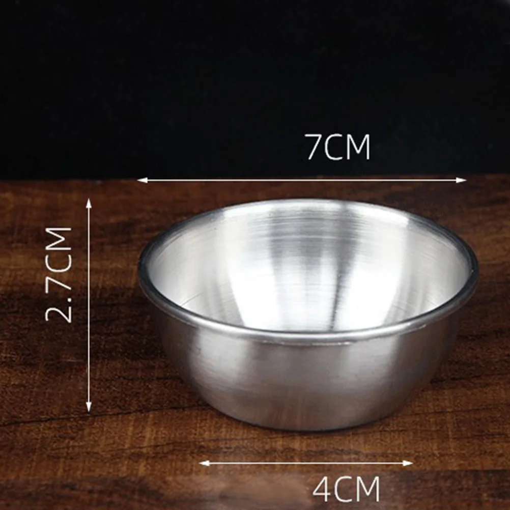 

6Pcs Stainless Steel Food Sauce Cups 80ml Seasoning Bowls for Appetizers Dipping Condiment Holders Seasoning Cup