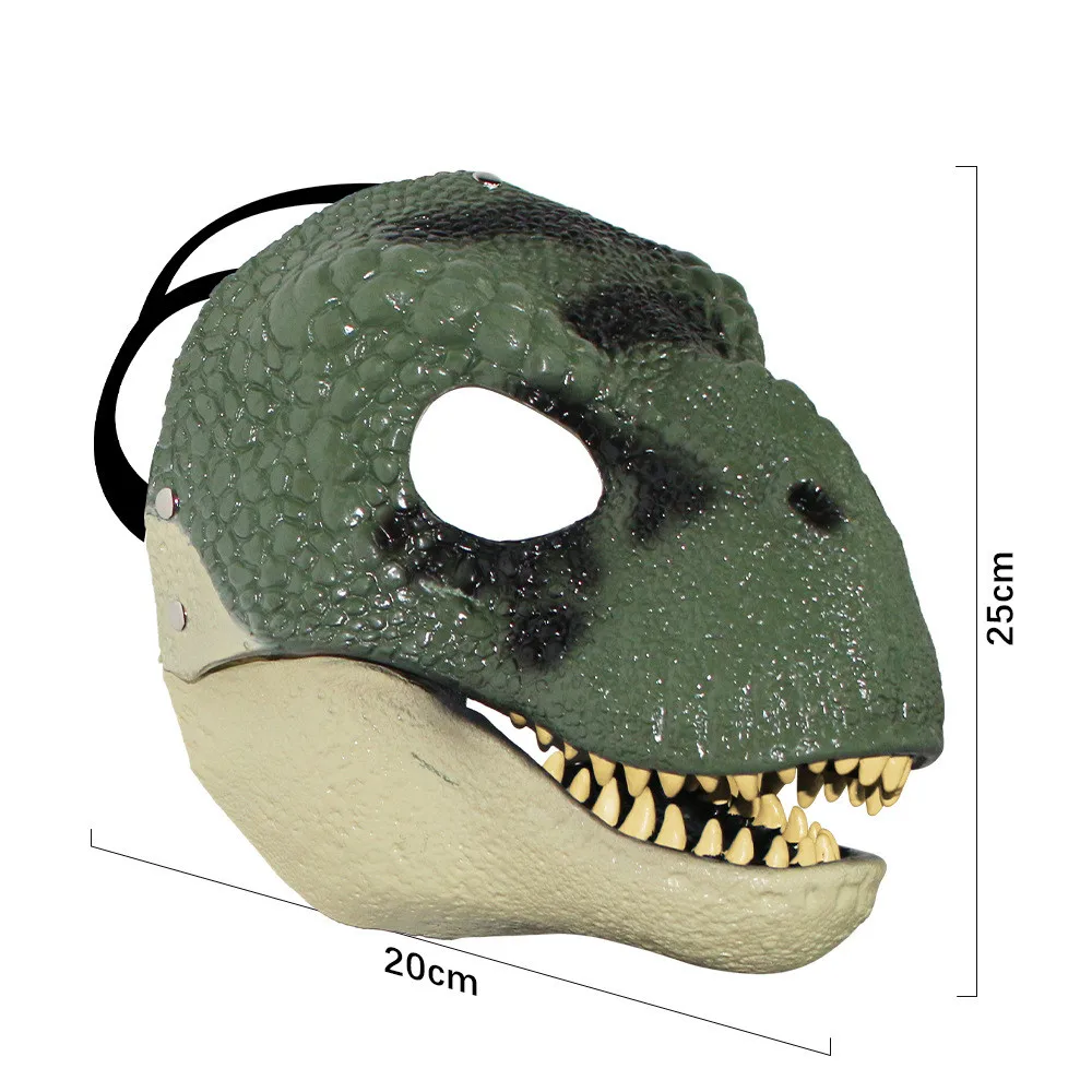 Dino-Maske mit Beweglichem Kiefer Pelzige Dinosaurier-Maske mit Offenem Mund Latex Horror Dinosaurier-Kopfbedeckung Halloween-Party-Kostüm-Maske – Detail 3